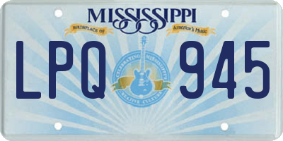 MS license plate LPQ945