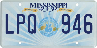 MS license plate LPQ946