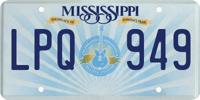 MS license plate LPQ949