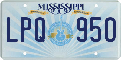 MS license plate LPQ950