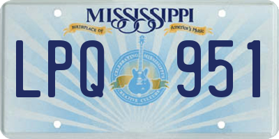 MS license plate LPQ951