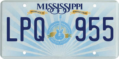 MS license plate LPQ955