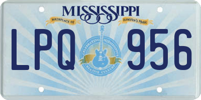 MS license plate LPQ956