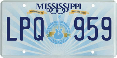 MS license plate LPQ959