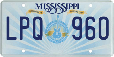 MS license plate LPQ960