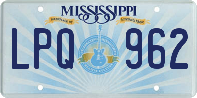 MS license plate LPQ962