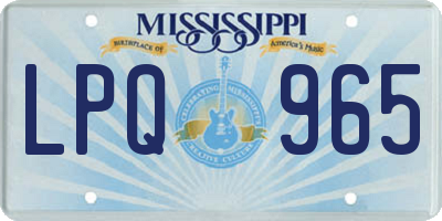 MS license plate LPQ965