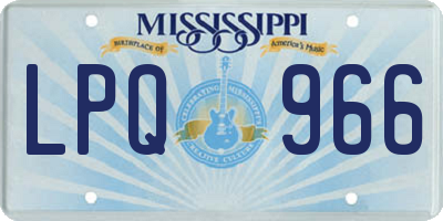 MS license plate LPQ966