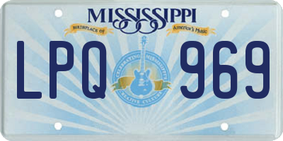 MS license plate LPQ969