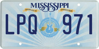 MS license plate LPQ971