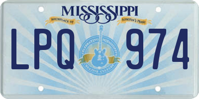 MS license plate LPQ974