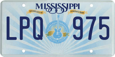 MS license plate LPQ975
