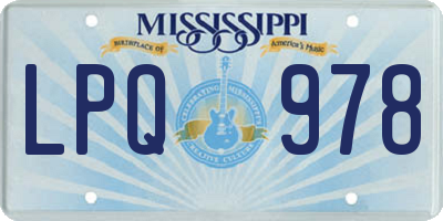 MS license plate LPQ978