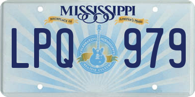 MS license plate LPQ979