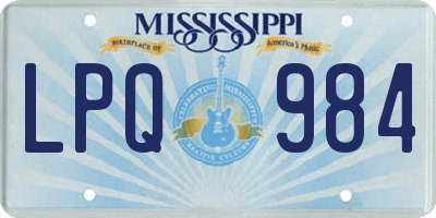 MS license plate LPQ984