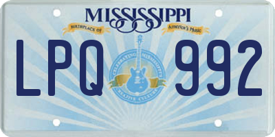 MS license plate LPQ992