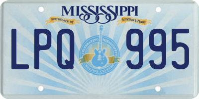 MS license plate LPQ995