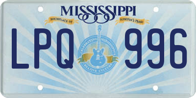 MS license plate LPQ996