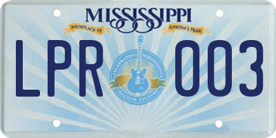 MS license plate LPR003