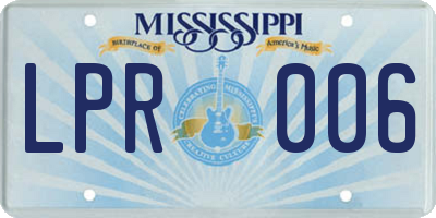 MS license plate LPR006