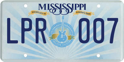 MS license plate LPR007