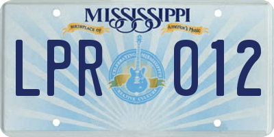 MS license plate LPR012