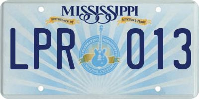 MS license plate LPR013