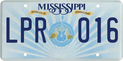 MS license plate LPR016