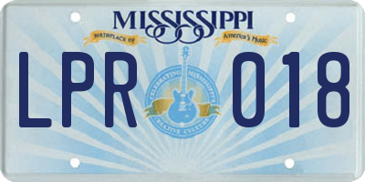 MS license plate LPR018