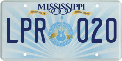 MS license plate LPR020