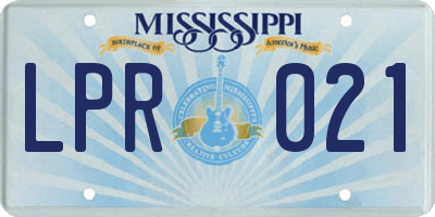MS license plate LPR021