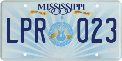MS license plate LPR023