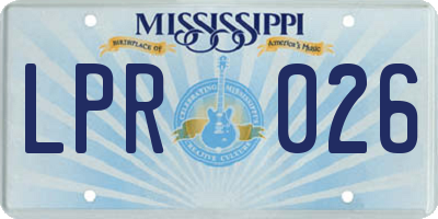 MS license plate LPR026