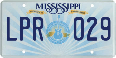 MS license plate LPR029