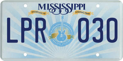 MS license plate LPR030