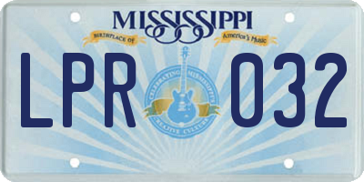 MS license plate LPR032