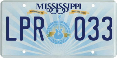 MS license plate LPR033