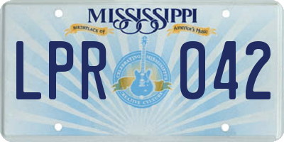 MS license plate LPR042