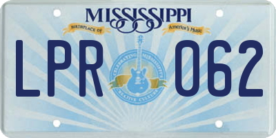 MS license plate LPR062