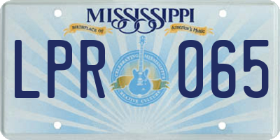 MS license plate LPR065