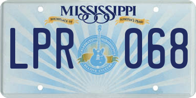 MS license plate LPR068