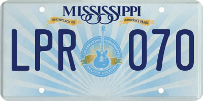 MS license plate LPR070