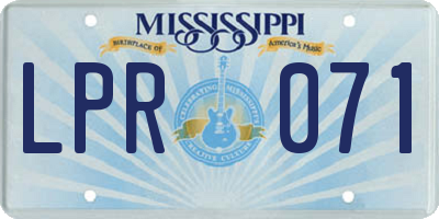 MS license plate LPR071