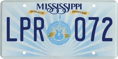 MS license plate LPR072