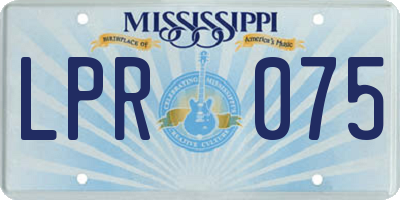 MS license plate LPR075