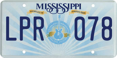 MS license plate LPR078
