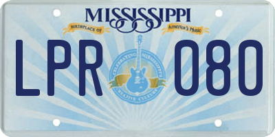 MS license plate LPR080