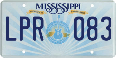 MS license plate LPR083