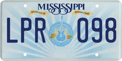 MS license plate LPR098