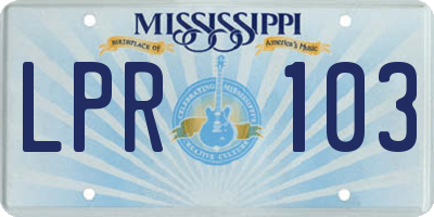 MS license plate LPR103